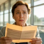 Patient tenant une facture d'hôpital dans une salle d'attente des urgences en France, illustrant la hausse des forfaits hospitaliers depuis le 1er mars 2026