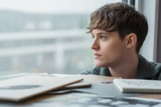 Personne créative regardant par la fenêtre par ennui, illustrant le lien entre l'ennui et la créativité selon la science