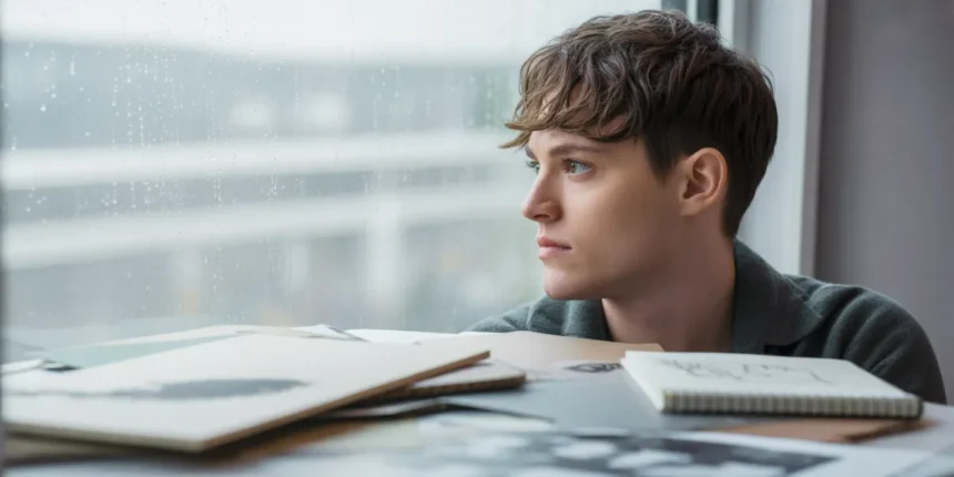 Personne créative regardant par la fenêtre par ennui, illustrant le lien entre l'ennui et la créativité selon la science